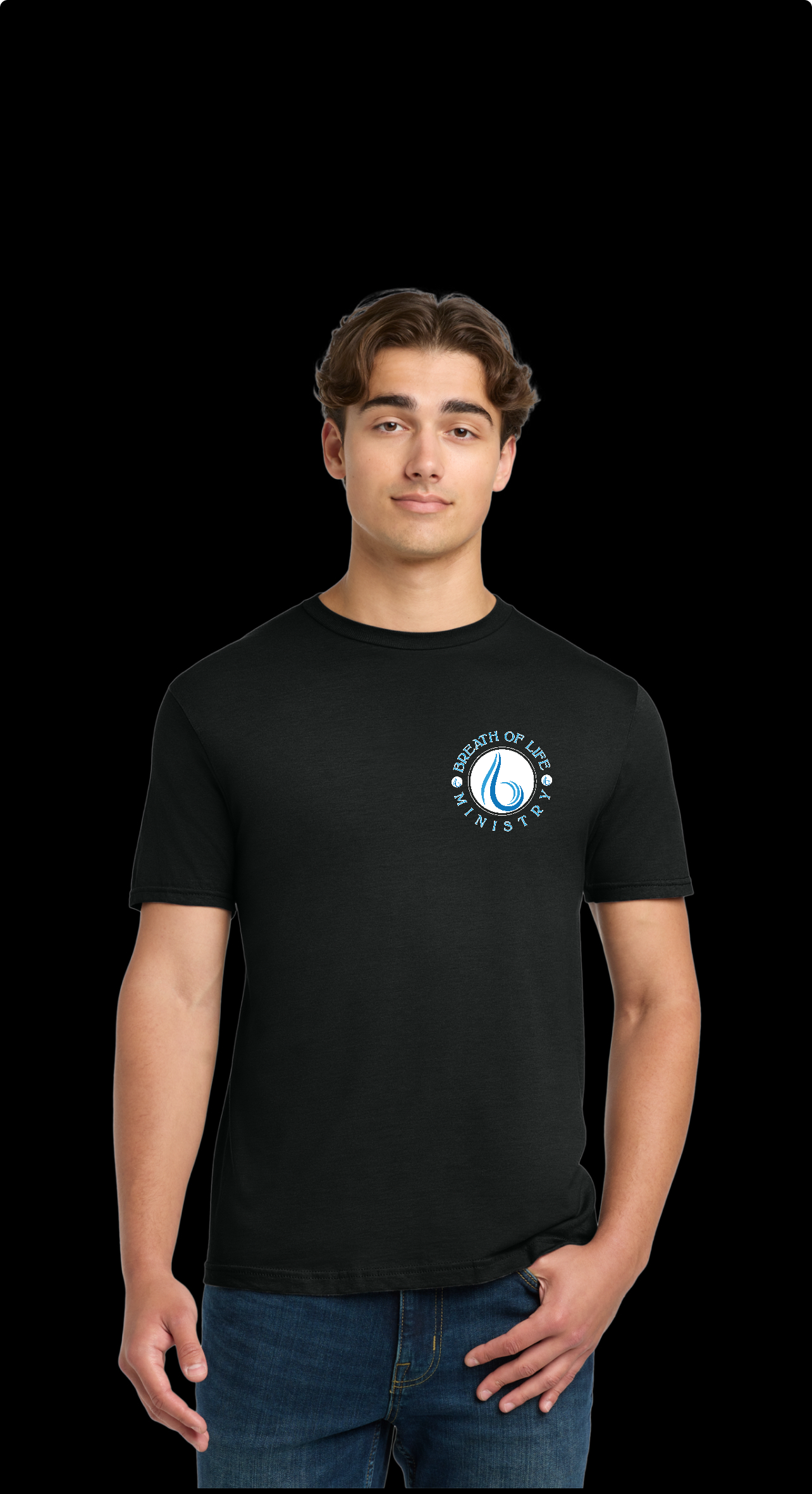 Black T- shirt With Logo English